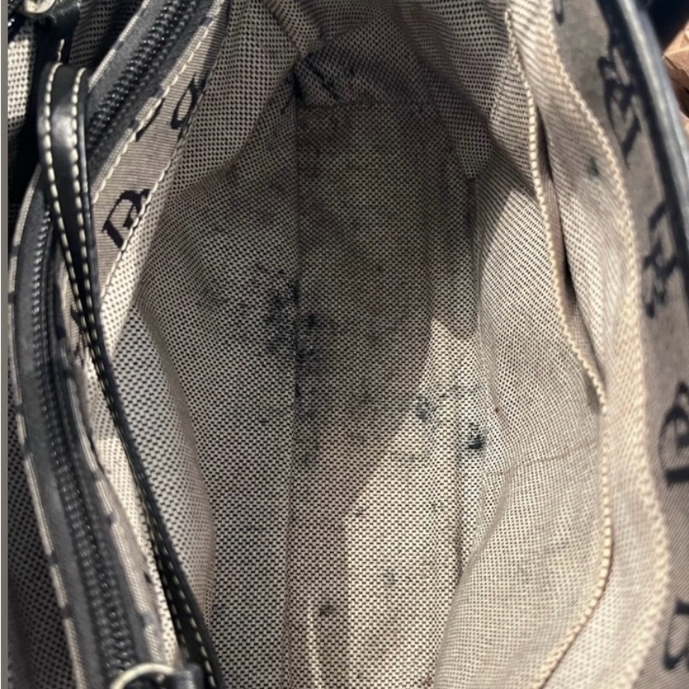 Dooney and Bourke Signature Small Double Handle Black and Gray Tote - Picture 8 of 11